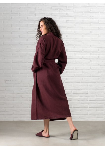 Serenity Keten Kimono Bordo modelleri