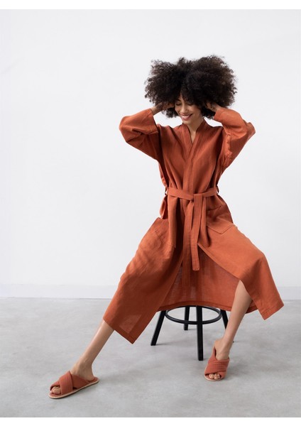 Serenity Keten Kimono Kiremit