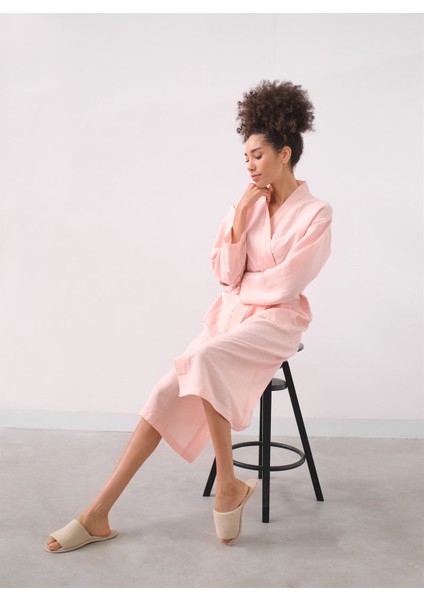 Serenity Keten Kimono Pembe