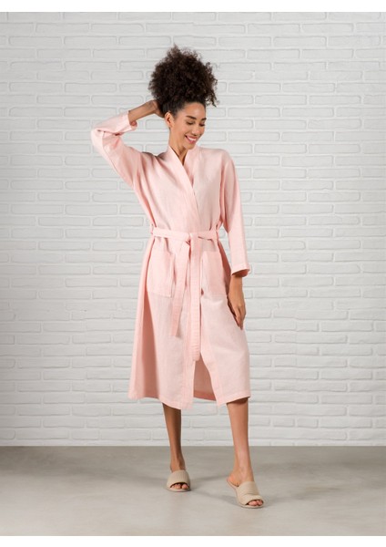 Serenity Keten Kimono Pembe modelleri