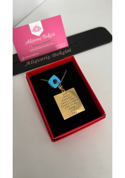 Tukan Kuşu Sembollü Çelik Boncuklu Kare Plaka Kolye modelleri