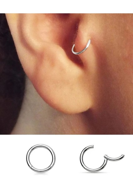 Cerrahi Çelik Menteşeli Tragus Helix Rook Conch Uyumlu Tam Halka Piercing