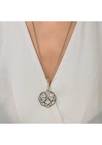 Gümüş Kazaziye Örgü Kadın Kolye fırsatları