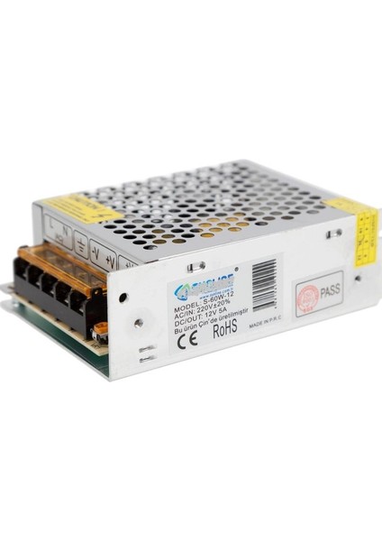 12v 5ah - 12 Volt 5 Amper 60w Metal Kasa Adaptör 12 Volt 60 Watt 5 Amper Smps Adaptör Trafo Tırafo