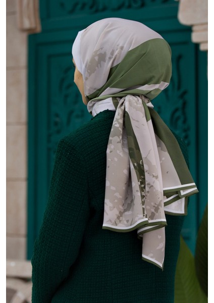 Kadın Lüks Medine Ipeği Şal Bej - Haki