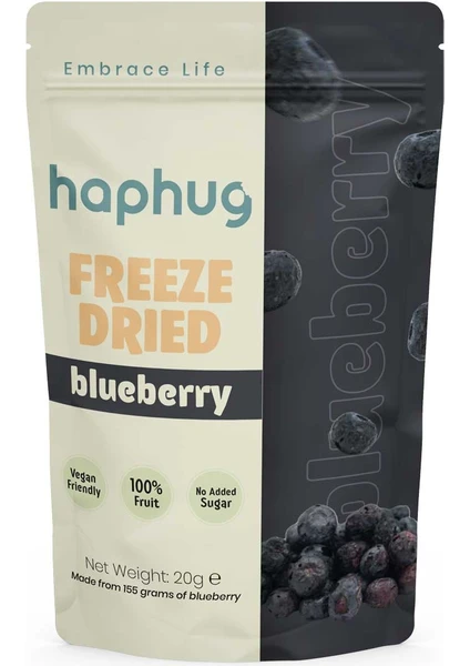 HapHug Freeze Dried (Dondurularak Kurutulmuş) Yaban Mersini - Freeze Dry Meyve Kurusu 20gr