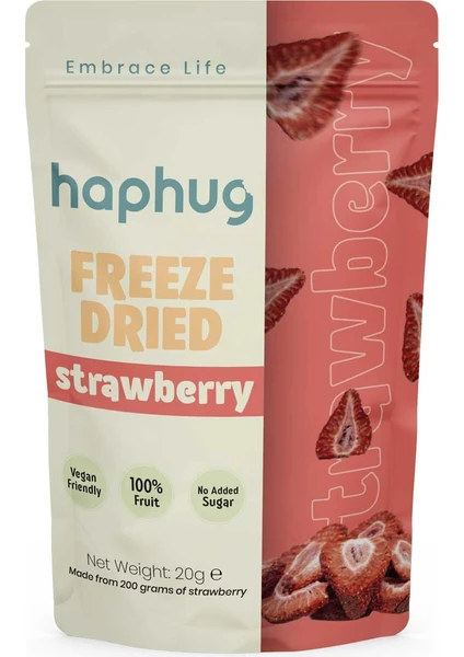 HapHug Freeze Dried (Dondurularak Kurutulmuş) Çilek - Freeze Dry Meyve Kurusu 20gr