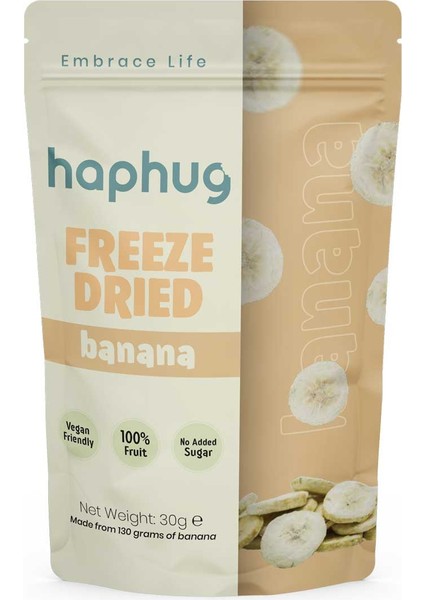 HapHug Freeze Dried (Dondurularak Kurutulmuş) Muz - Freeze Dry Meyve Kurusu 30gr