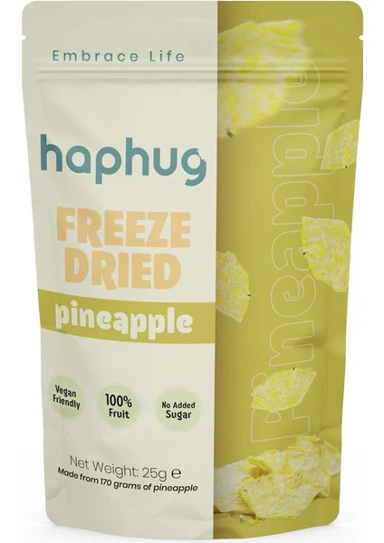 HapHug Freeze Dried (Dondurularak Kurutulmuş) Ananas - Freeze Dry Meyve Kurusu 25gr