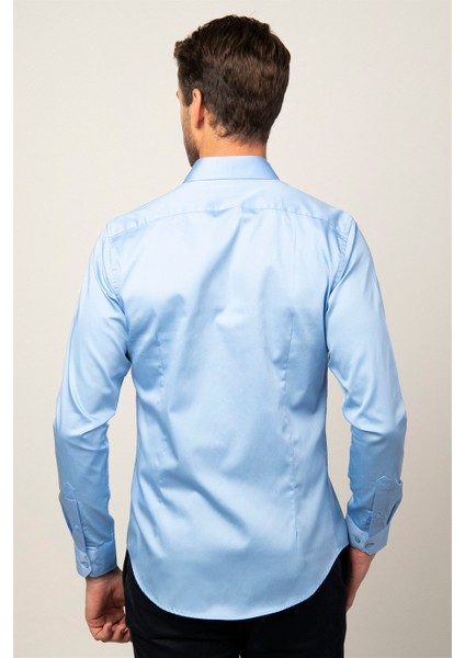 Slim Fit Koton Saten Premium Seri Erkek Gömlek fırsatları