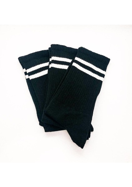 Unisex 3'lü Siyah Fitilli Tenis Çorabı modelleri