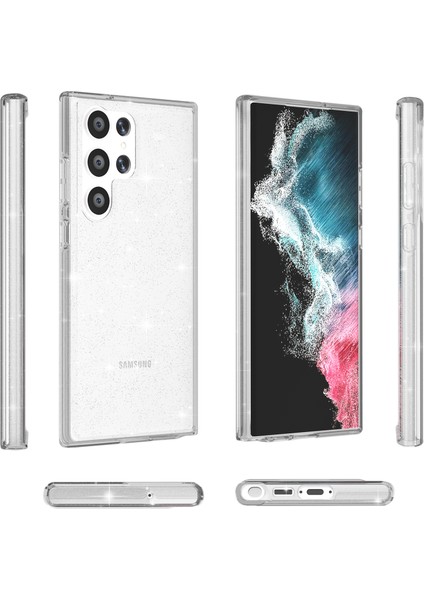 Samsung Galaxy S23 Ultra Için Işıltılı Toz Akıllı Kasası Tpu Kenarı + Pc Arka Kapak Desteği Kablosuz Şarj Telefon Kılıfı (Yurt Dışından) fırsatları