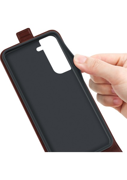 Samsung Galaxy S23 Dikey Flip Anti-Damla Çılgın At Doku Kart Tutucu Deri Koruyucu Kapak Telefon Kılıfı (Yurt Dışından) fırsatları