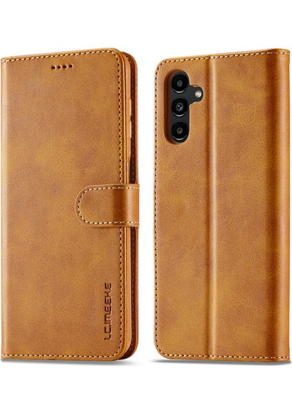 Samsung Galaxy A14 Için Lc.ımaeke 5g Güçlü Manyetik Toka Cüzdan Buzağı Dokusu Telefon Kılıfı (Yurt Dışından)