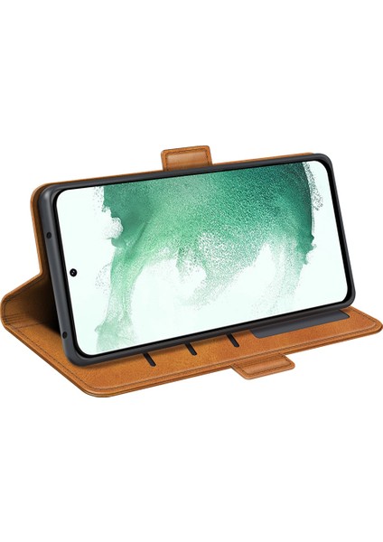 Samsung Galaxy S23 Için Plus Buzağı Dokusu Pu Deri Deri Çift Manyetik Toka Anti-Çizgi Cüzdan Kapağı Telefon Kılıfı (Yurt Dışından) fırsatları