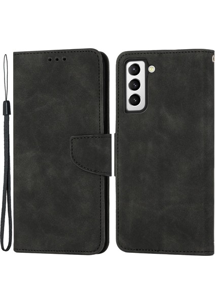 Samsung Galaxy S23 Pu Deri Manyetik Flip Kasası I Işlevi Strap ile Düz Renk Cüzdan Kapağı Telefon Kılıfı (Yurt Dışından)