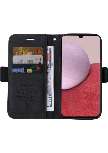 Samsung Galaxy A14 Için Betopnice 001 5g Tam Koruma Basılı Baskılı Çizgi Dikiş Pu Deri Cep U Kapağı Telefon Kılıfı (Yurt Dışından) fiyatları