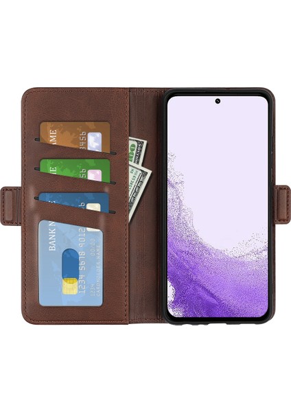 Samsung Galaxy S23 Için Destekleme Cüzdan Cep U Kapağı Buzağı Dokusu Pu Deri Çift Manyetik Toka Telefon Kılıfı (Yurt Dışından) fiyatları