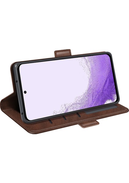 Samsung Galaxy S23 Için Destekleme Cüzdan Cep U Kapağı Buzağı Dokusu Pu Deri Çift Manyetik Toka Telefon Kılıfı (Yurt Dışından) modelleri