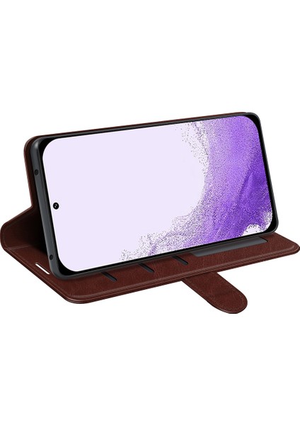 Samsung Galaxy S23 Pu Deri Deri Cüzdan Çılgın At Doku Folio Flip Çizgiye Döküm Anti Telefon Kılıfı (Yurt Dışından) modelleri