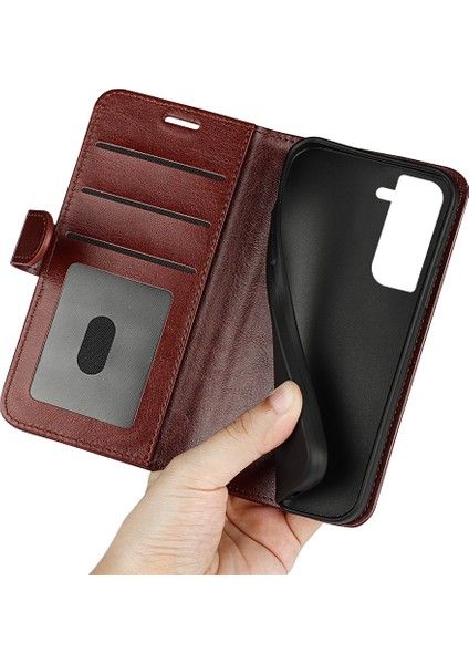 Samsung Galaxy S23 Pu Deri Deri Cüzdan Çılgın At Doku Folio Flip Çizgiye Döküm Anti Telefon Kılıfı (Yurt Dışından) fırsatları
