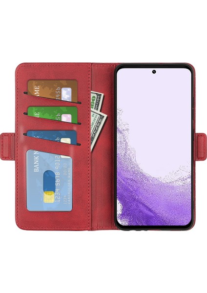 Samsung Galaxy S23 Için Destekleme Cüzdan Cep U Kapağı Buzağı Dokusu Pu Deri Çift Manyetik Toka Telefon Kılıfı (Yurt Dışından) fiyatları