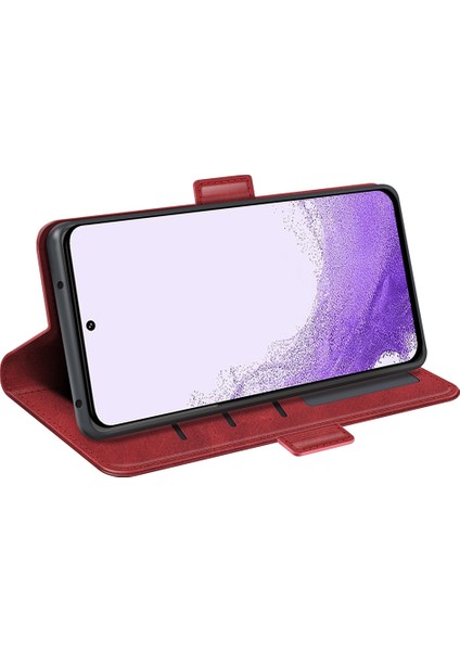 Samsung Galaxy S23 Için Destekleme Cüzdan Cep U Kapağı Buzağı Dokusu Pu Deri Çift Manyetik Toka Telefon Kılıfı (Yurt Dışından) modelleri