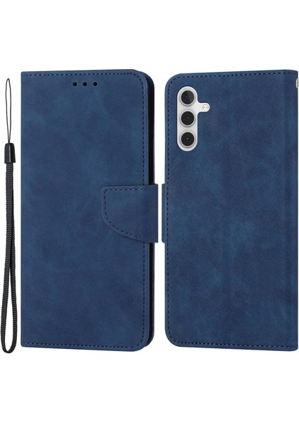 Samsung Galaxy A14 Için 5g Cüzdan Manyetik Kapanma Flip Düz Renk Pu Deri Koruyucu Telefon Kılıfı (Yurt Dışından)