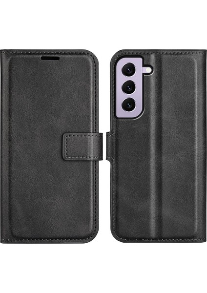 Samsung Galaxy S23 Buzağı Dokusu Pu Deri Folio Flip Kare Manyetik Toka Cüzdan Kapağı Telefon Kılıfı (Yurt Dışından)