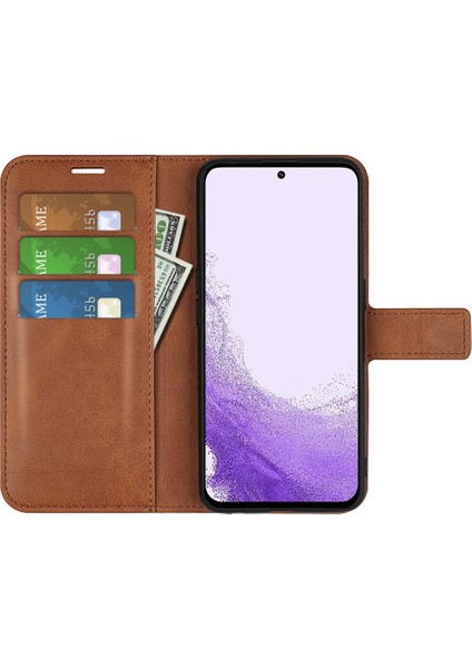 Samsung Galaxy S23 Buzağı Dokusu Pu Deri Folio Flip Kare Manyetik Toka Cüzdan Kapağı Telefon Kılıfı (Yurt Dışından) fiyatları