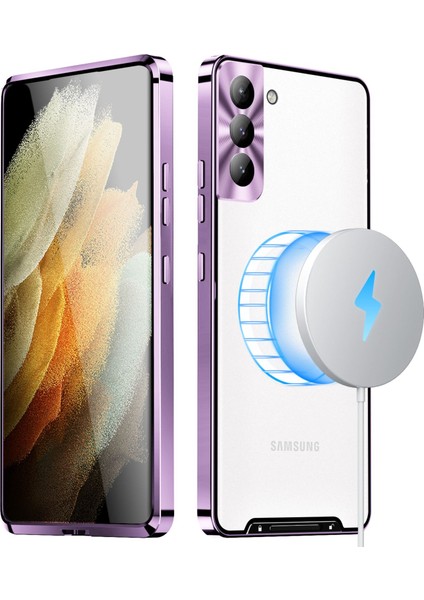 Samsung Galaxy S21 Fe 5g Manyetik Adsorpsiyon Mat Tpu Geri + Metal Kenar Entegre Lens Koruma Bum Telefon Kılıfı (Yurt Dışından) fiyatları