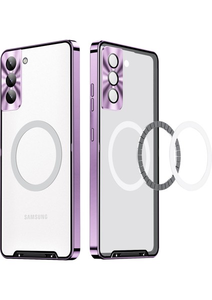 Samsung Galaxy S21 Fe 5g Manyetik Adsorpsiyon Mat Tpu Geri + Metal Kenar Entegre Lens Koruma Bum Telefon Kılıfı (Yurt Dışından) modelleri