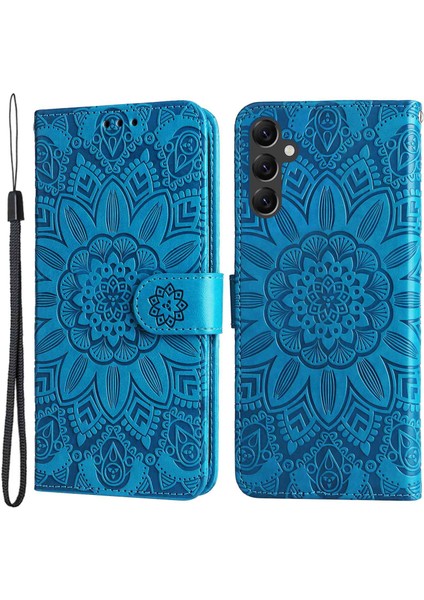Samsung Galaxy A14 Için 5g Ayçiçeği Baskılı Pu Deri Cüzdan Katlanabilir Tam Vücut El Kayışı ile Telefon Kılıfı (Yurt Dışından)