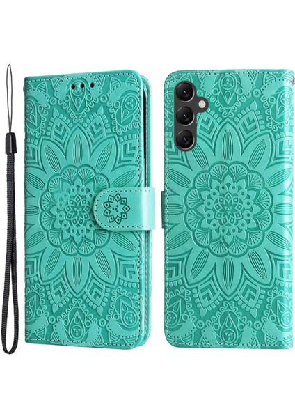 Samsung Galaxy A14 Için 5g Ayçiçeği Baskılı Pu Deri Cüzdan Katlanabilir Tam Vücut El Kayışı ile Telefon Kılıfı (Yurt Dışından)