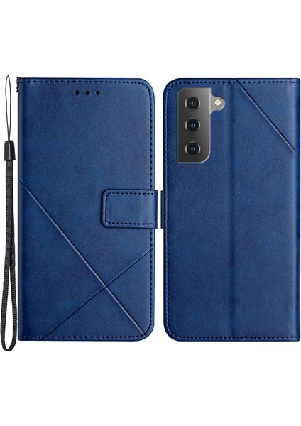 Samsung Galaxy S23 Hattı Için Baskı Cüzdanı Kasası Düz Renk Pu Deri Manyetik Toka Kayışlı Ayak Kapağı Kapak Telefon Kılıfı (Yurt Dışından)