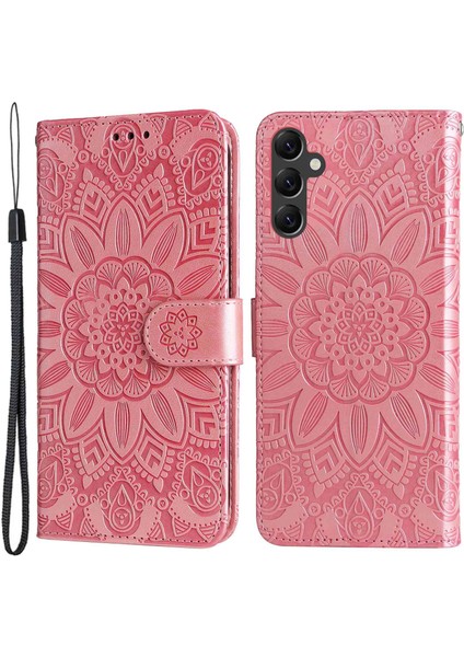 Samsung Galaxy A14 Için 5g Ayçiçeği Baskılı Pu Deri Cüzdan Katlanabilir Tam Vücut El Kayışı ile Telefon Kılıfı (Yurt Dışından)