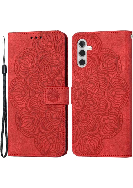 Samsung Galaxy A14 Için 5g Cüzdan Basılı Mandala Çiçek Pu Deri Yumuşak Tpu Folio Flip Kapak Kayış Telefon Kılıfı (Yurt Dışından)