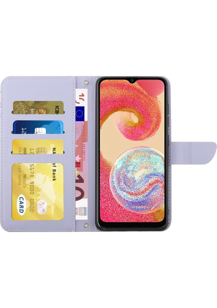 Samsung Galaxy A04E Için 4g HT03 Baskılı Kelebek Çiçekler Katlama Kapak Dokunuşu Pu Deri Cüzdan Omuz Kayışı ile Telefon Kılıfı (Yurt Dışından) indirimleri