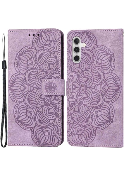 Samsung Galaxy A14 Için 5g Cüzdan Basılı Mandala Çiçek Pu Deri Yumuşak Tpu Folio Flip Kapak Kayış Telefon Kılıfı (Yurt Dışından)