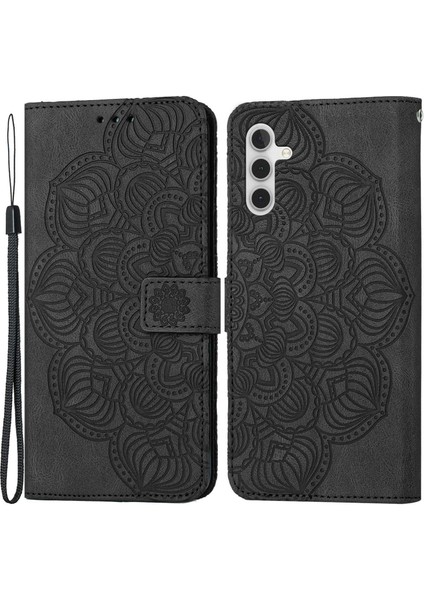 Samsung Galaxy A14 Için 5g Cüzdan Basılı Mandala Çiçek Pu Deri Yumuşak Tpu Folio Flip Kapak Kayış Telefon Kılıfı (Yurt Dışından)