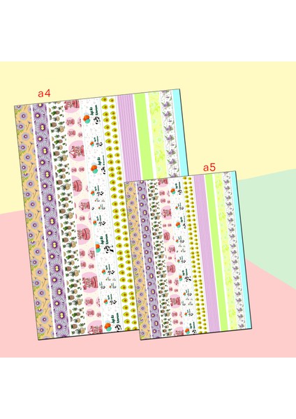 Desenli Sticker Bant 2'li Set Washi Tape