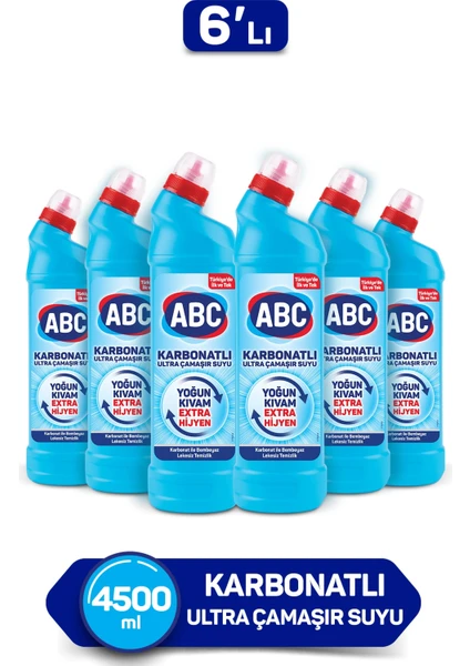 Abc Ultra Çamaşır Suyu 750 ml Karbonatlı 6'lı Paket