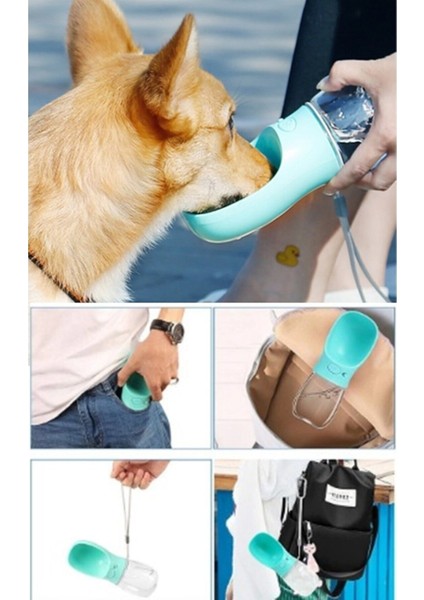 Taşınabilir Kedi Köpek Suluğu Seyahat Su Şişesi Kaseli Emniyetli Sızdırmaz Kutulu 350ML fiyatları