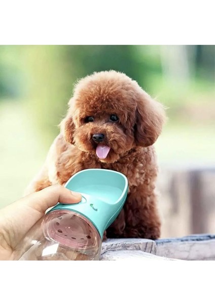 Taşınabilir Kedi Köpek Suluğu Seyahat Su Şişesi Kaseli Emniyetli Sızdırmaz Kutulu 350ML fırsatları