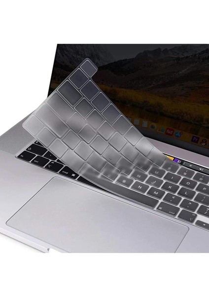 MacBook Pro 13 M2 2022 A2686 Uyumlu Şeffaf Klavye Koruyucu Türkçe Q Silikon Ped Trasparan