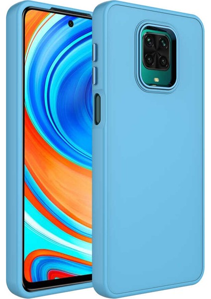 Xiaomi Redmi Note 9 Pro Kılıf Metal Çerçeve ve Buton Tasarımlı Luna Kapak + Kablo Koruyucu