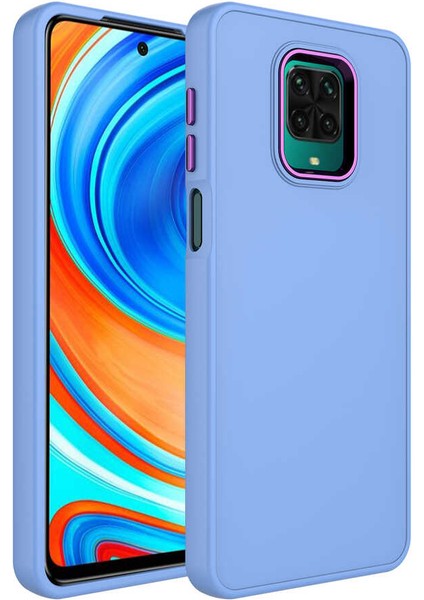Xiaomi Redmi Note 9 Pro Kılıf Metal Çerçeve ve Buton Tasarımlı Luna Kapak + Kablo Koruyucu