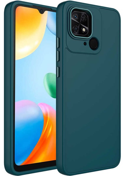 Xiaomi Redmi 10C Kılıf Metal Çerçeve ve Buton Tasarımlı Luna Kapak + Kablo Koruyucu