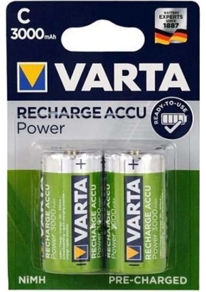 Şarjlı Orta Boy Pil C Boy 3000 Mah VRT.56714 2 Li