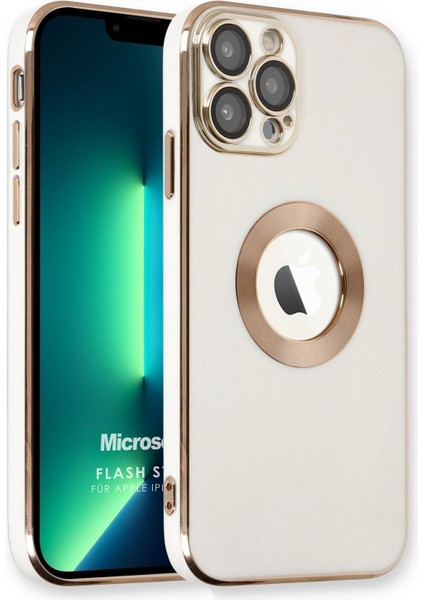 Apple iPhone 13 Pro Max Kılıf Flash Stamp Beyaz